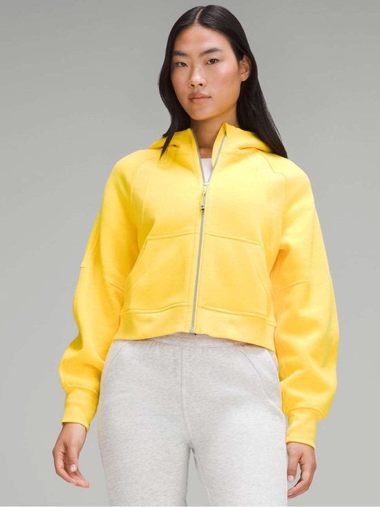 lululemon athletica Jackets & Blazers - Lululemon Scuba Oversized Full-Zip Hoodie Yellow Cotton Terry Sz XS/S Thumbholes
